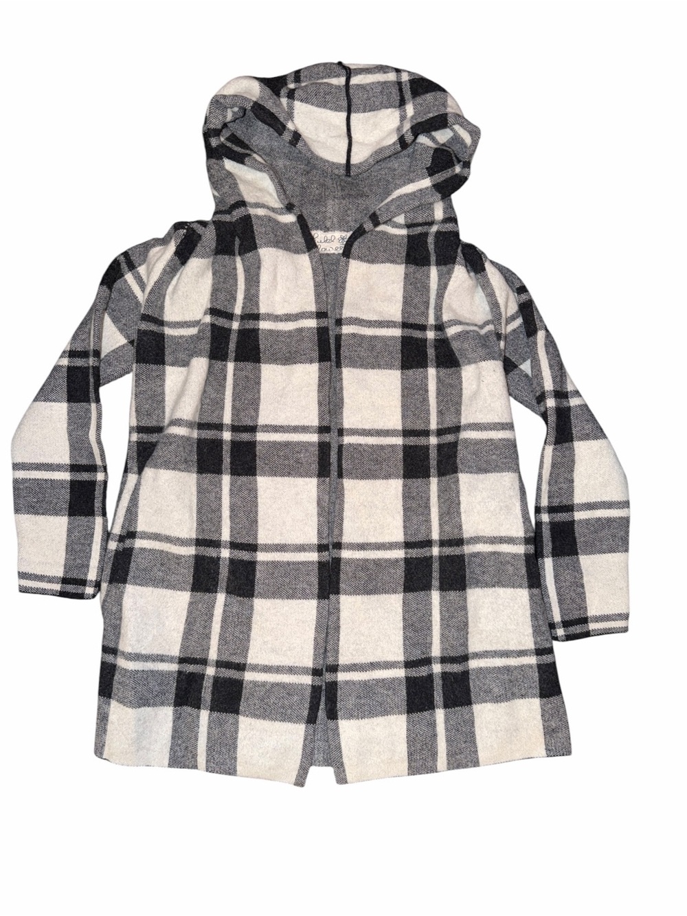 Anthropologie Feild and Flower Hooded Plaid Cardigan Sweater